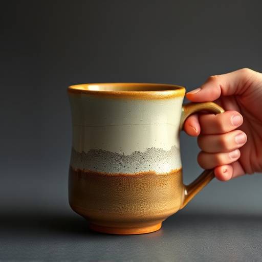 A professionally lit product shot of a handcrafted ceramic mug.